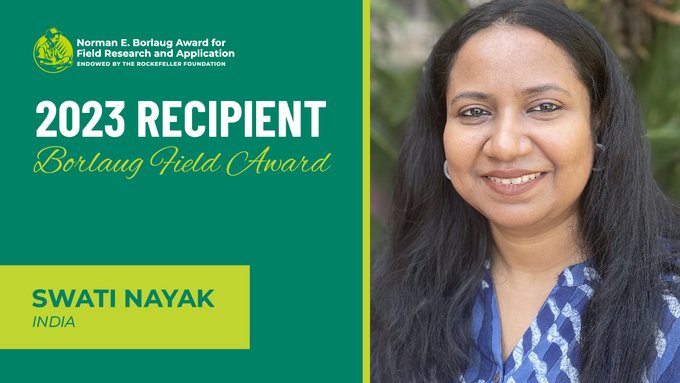  Swati Nayak, ganha o prestigiado prêmio Norman Borlaug Field 2023
