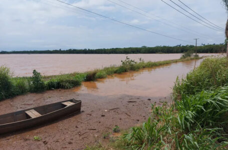 Produtor rural Marcos Marcola, de Santa Mônica (PR), perdeu 100% da plantação de arroz irrigado com a enchente — Foto: Prefeitura de Santa Mônica/Divulgação